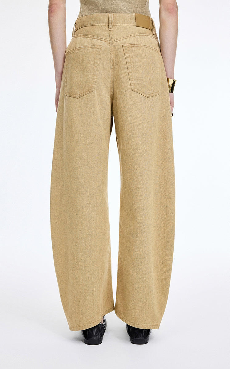 Pants / JNBY Coated Denim Banana Pants Khaki Denim-1