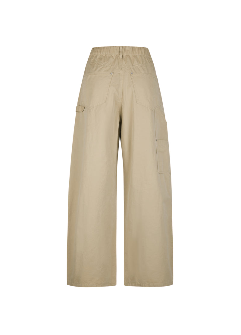 Pants / JNBY Cotton Blend Wide Leg Cargo Trousers Light Grey Khaki-1