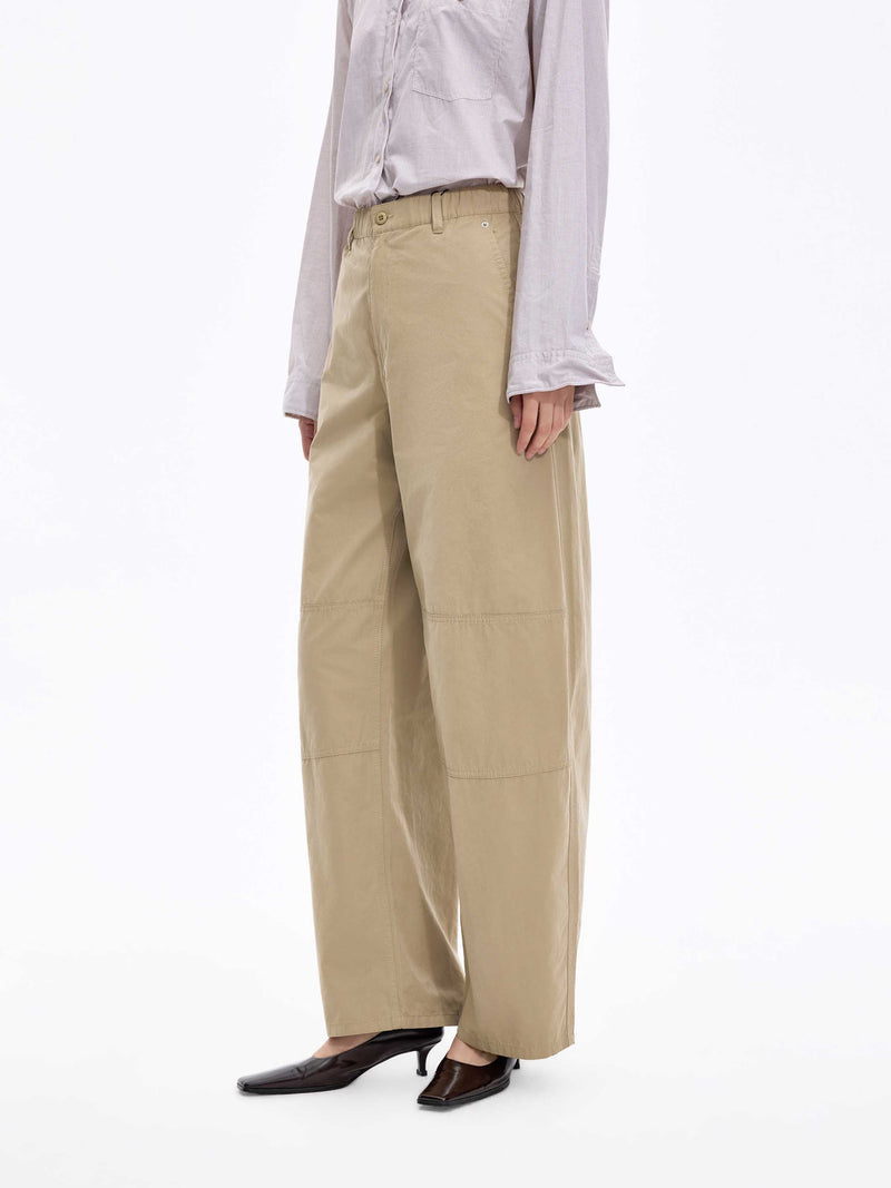 Pants / JNBY Cotton Blend Wide Leg Cargo Trousers Light Grey Khaki-1