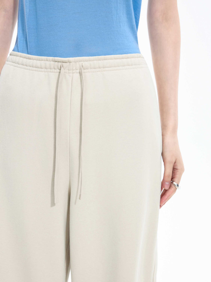 Pants / JNBY Cotton Straight-Leg Drawstring Trousers Beige-2