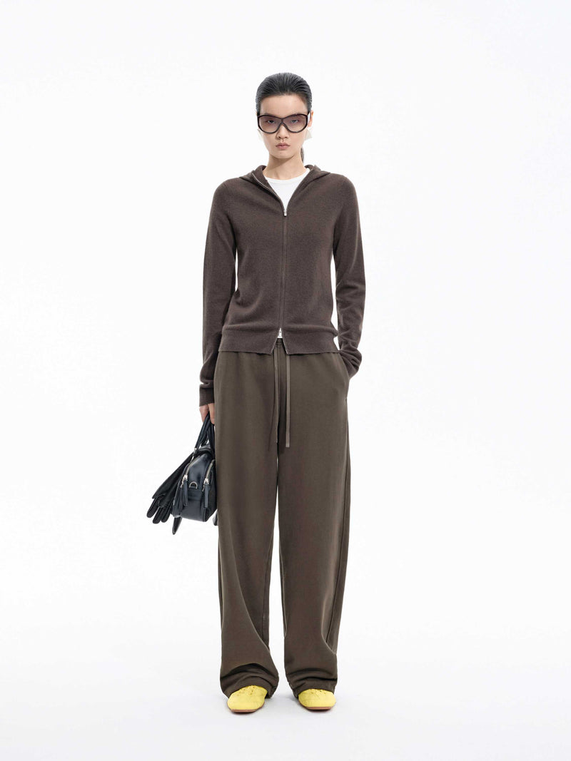 Pants / JNBY Cotton Straight-Leg Drawstring Trousers Dark Taupe-3