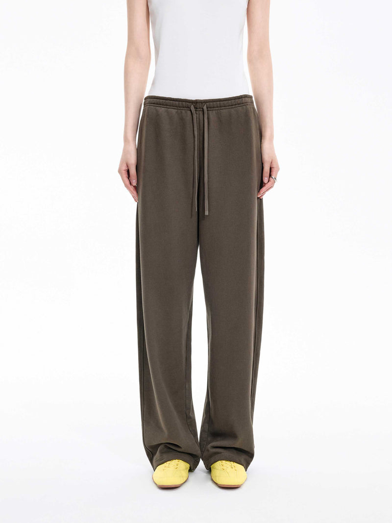 Pants / JNBY Cotton Straight-Leg Drawstring Trousers Dark Taupe-3