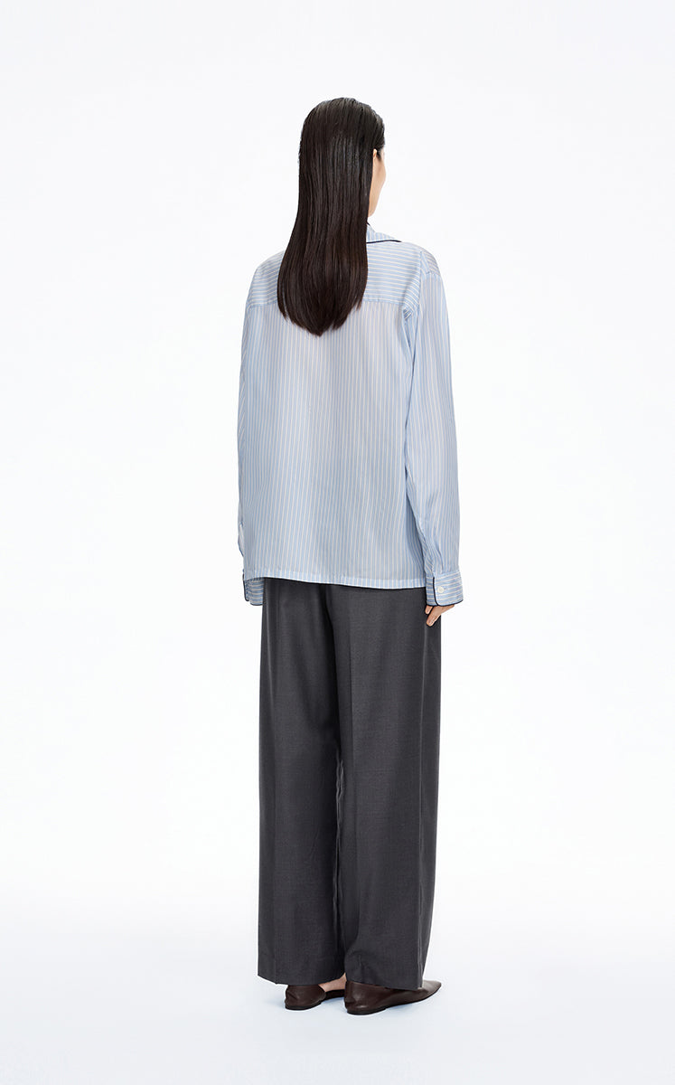 Pants / JNBY Elastic-Waist Straight-Leg Long Pants Black Marl-2
