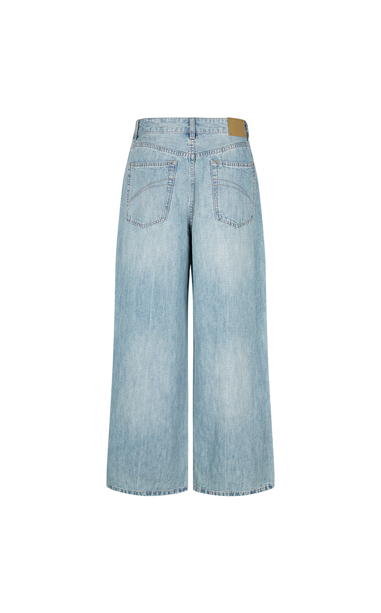 Pants / JNBY Embellished Wide-Leg Denim Jeans Light Denim Blue-2