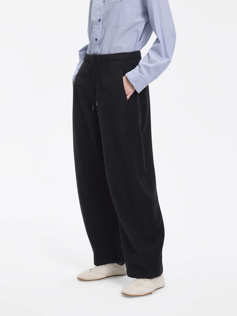 Pants / JNBY Fleece Banana Cut Drawstring Trousers Near Black-1