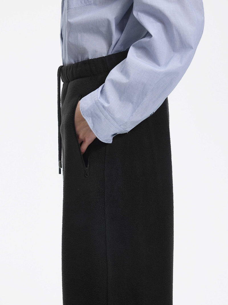 Pants / JNBY Fleece Banana Cut Drawstring Trousers Near Black-1