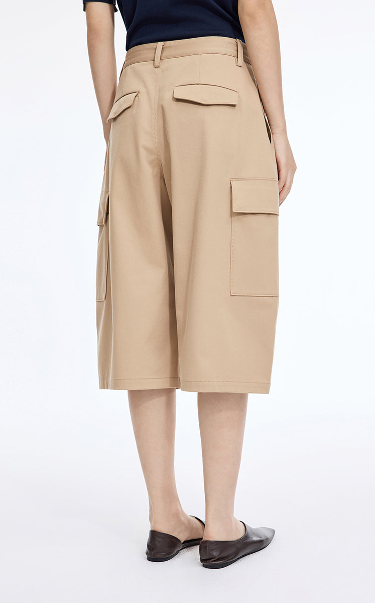 Pants / JNBY Relaxed Cargo Cropped Pants Paper Brown-2