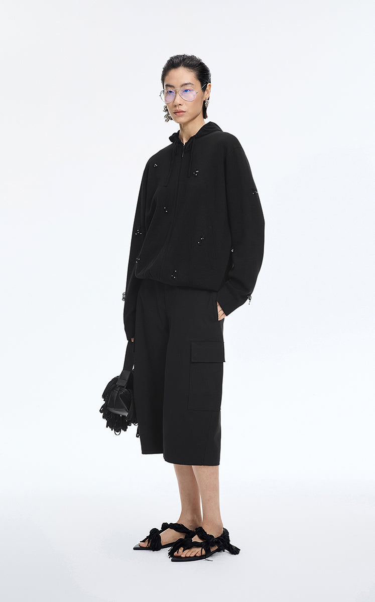 Pants / JNBY Relaxed Cargo Cropped Pants Black-1