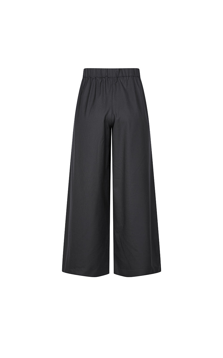 Pants / JNBY Wool Cropped Straight-Leg Pants Black-1