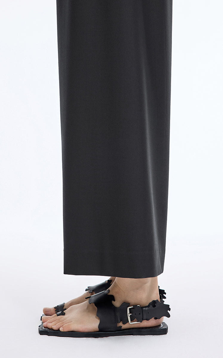 Pants / JNBY Wool Cropped Straight-Leg Pants Black-1