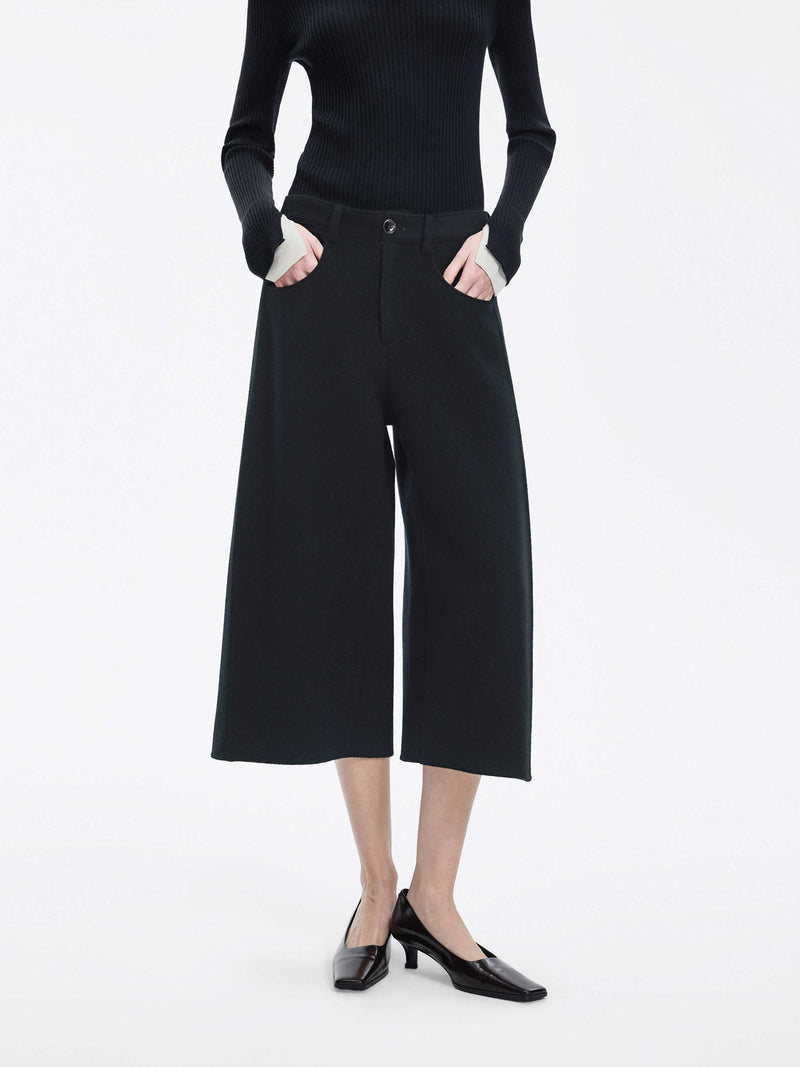 Pants / JNBY Wool Double-Face Banana Trousers Black-1