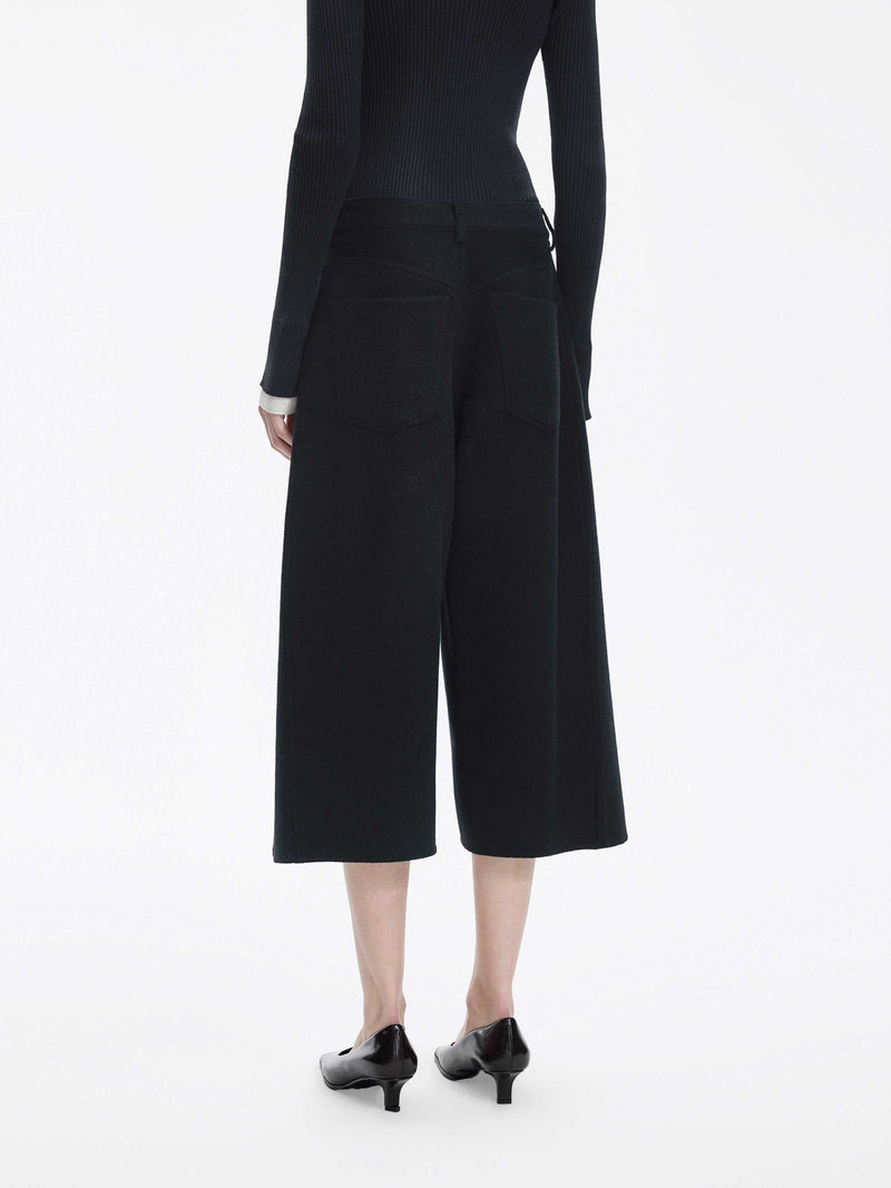 Pants / JNBY Wool Double-Face Banana Trousers Black-1
