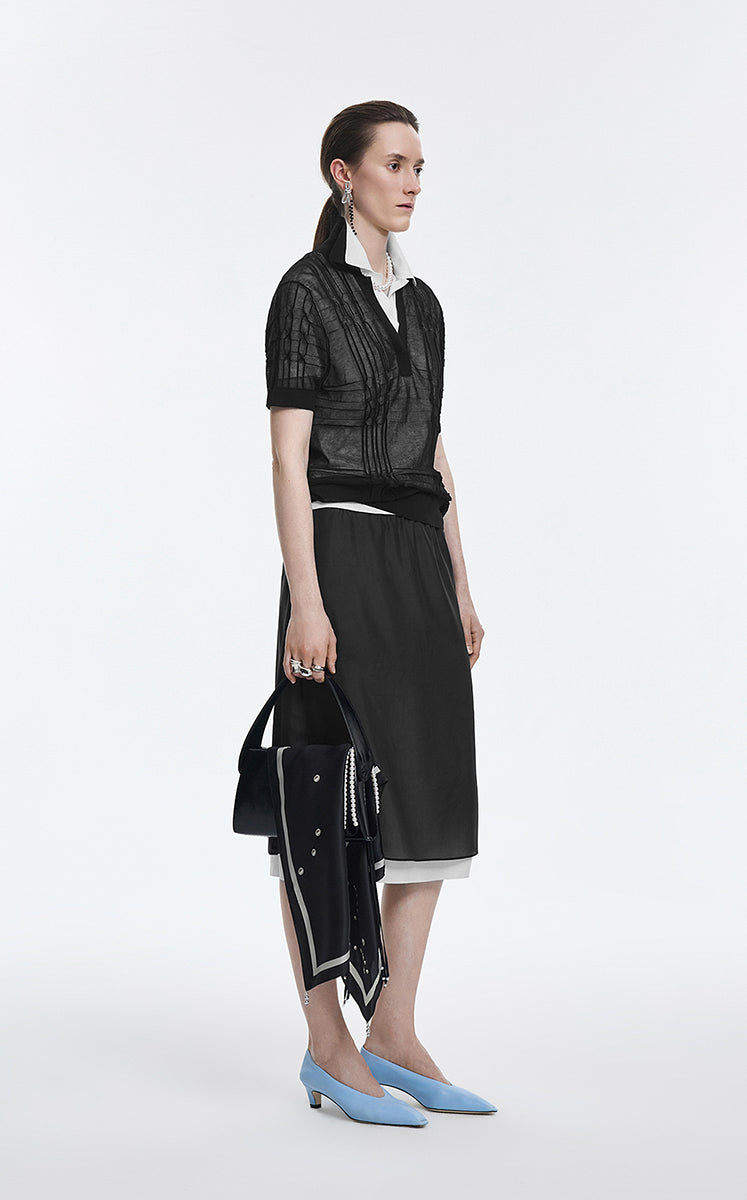 Polo Shirt / JNBY Layered Two-Piece Textured Jacquard Knit Polo
