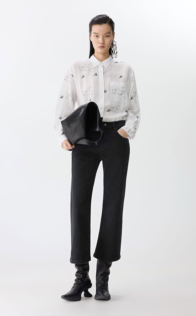 Shirt / JNBY Eco Embroidered Linen Shirt White