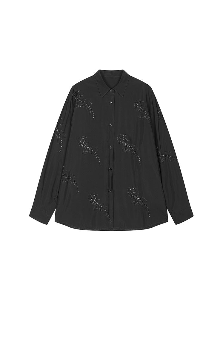 Shirt / JNBY Ripple Crystal Silk-Blend Shirt