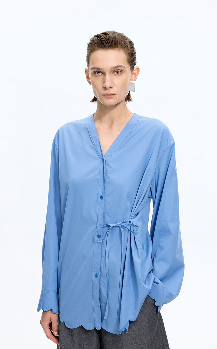 Shirt / JNBY Cotton Poplin Embroidered Oversized Shirt