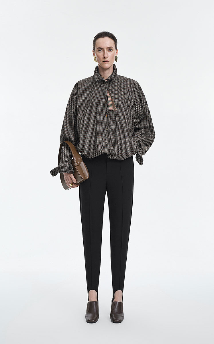 Shirt / JNBY Oversized Cotton Geometric Print Shirt Black Heather