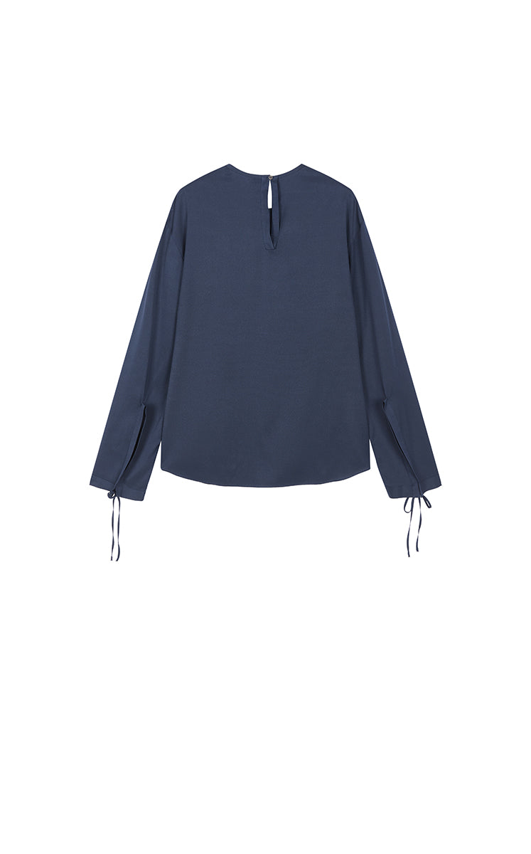 Shirt / JNBY Silk Twill Tie Detail Relaxed Shirt