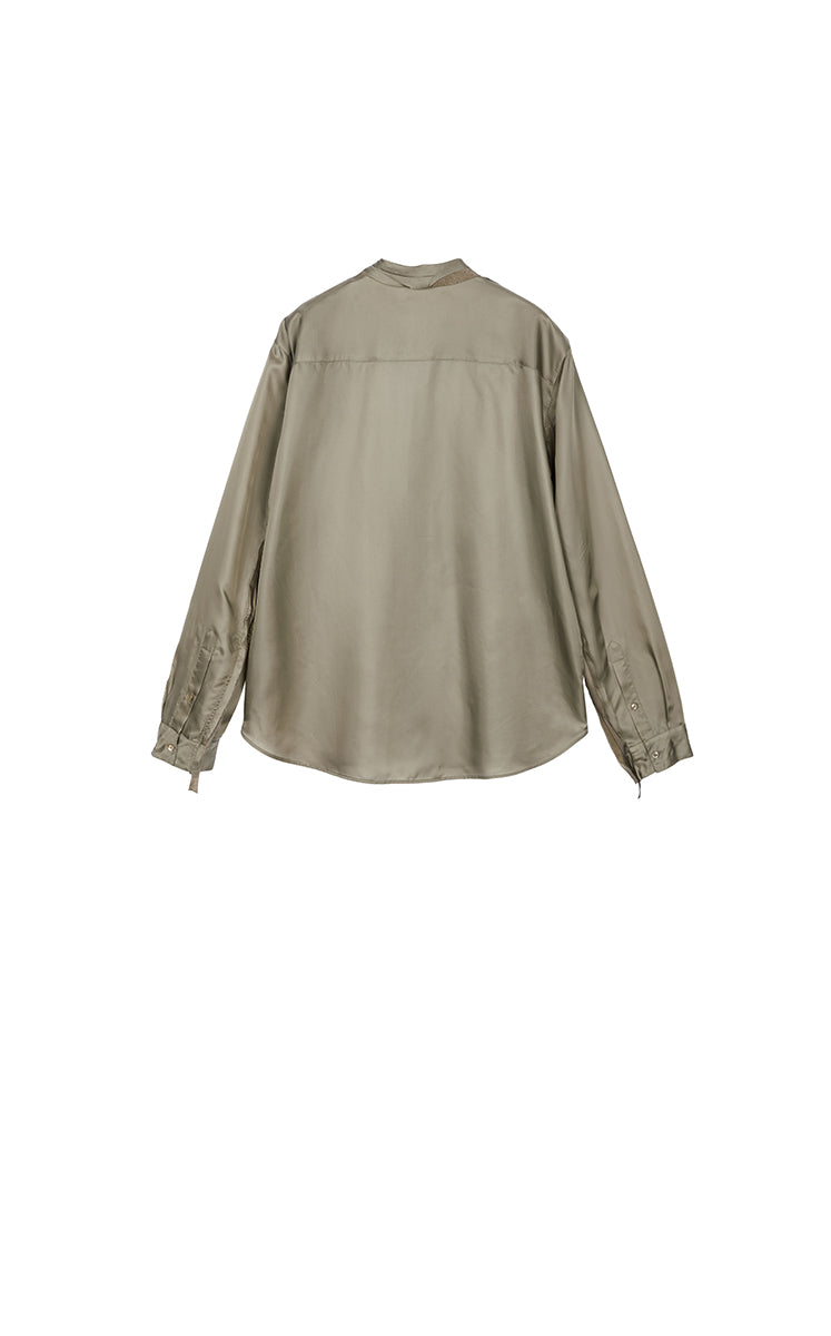 Shirt / JNBY Cupro Relaxed Long Sleeve Shirt Taupe Marl-1