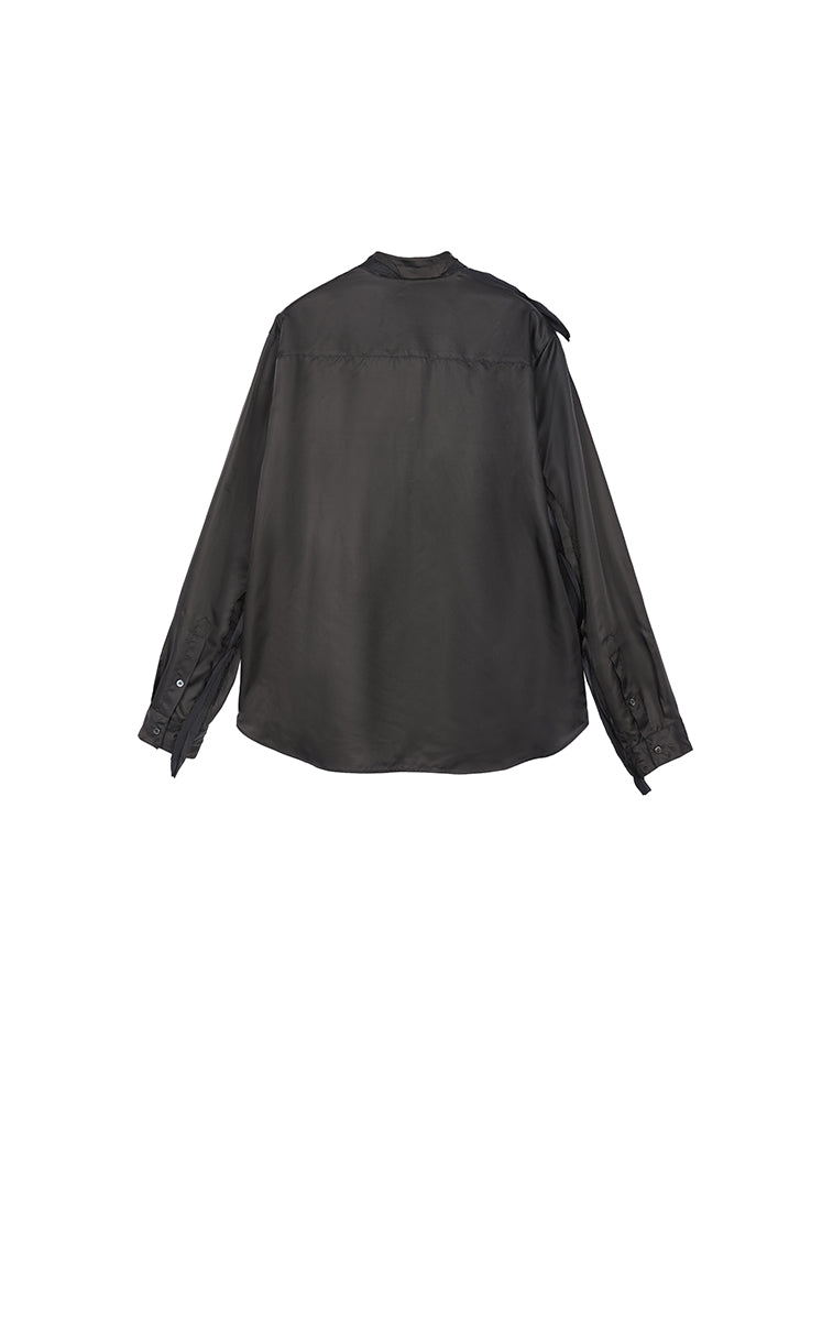 Shirt / JNBY Cupro Relaxed Long Sleeve Shirt Black-2