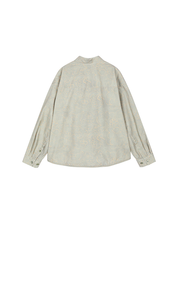 Shirt / JNBY Oversized Floral Print Cotton Shirt Multi Khaki-2