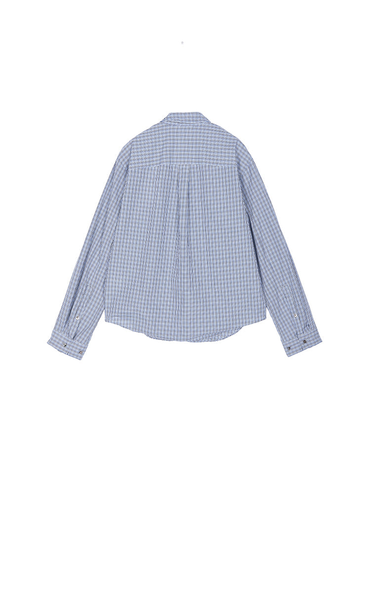 Shirt / JNBY Relaxed Modern Check Shirt Blue & White Check-1