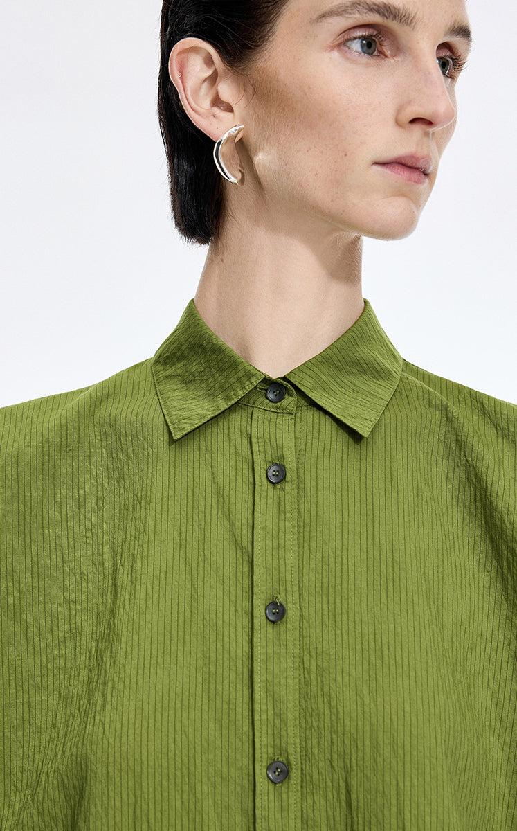 Shirt / JNBY Textured Modal Sleeveless Shirt Olive Black-2