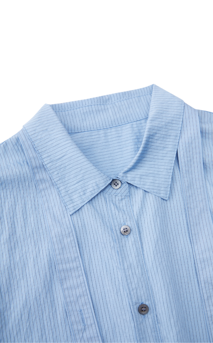 Shirt / JNBY Textured Modal Sleeveless Shirt Blue Black Stripe / Check-3