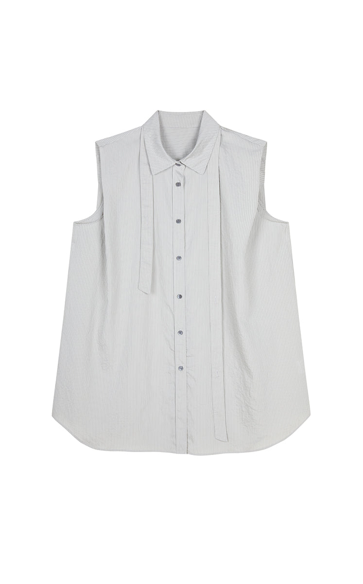 Shirt / JNBY Textured Modal Sleeveless Shirt Sage Green-1