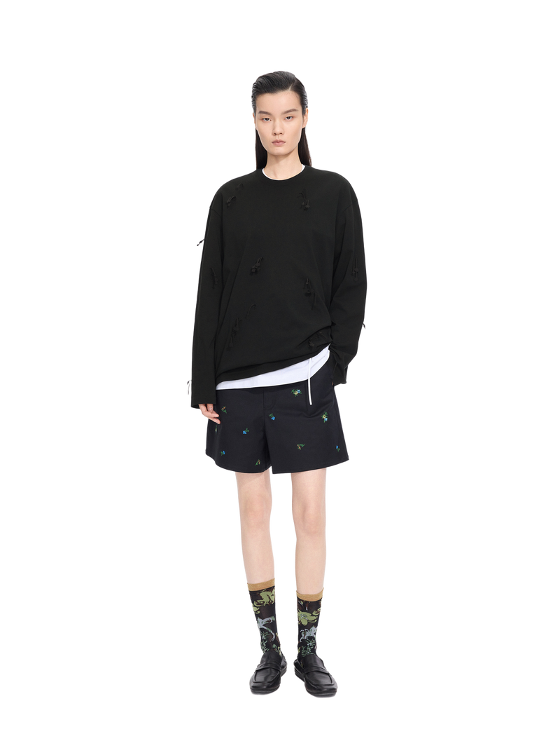 Shorts / JNBY Cotton Embroidered A-Line Shorts