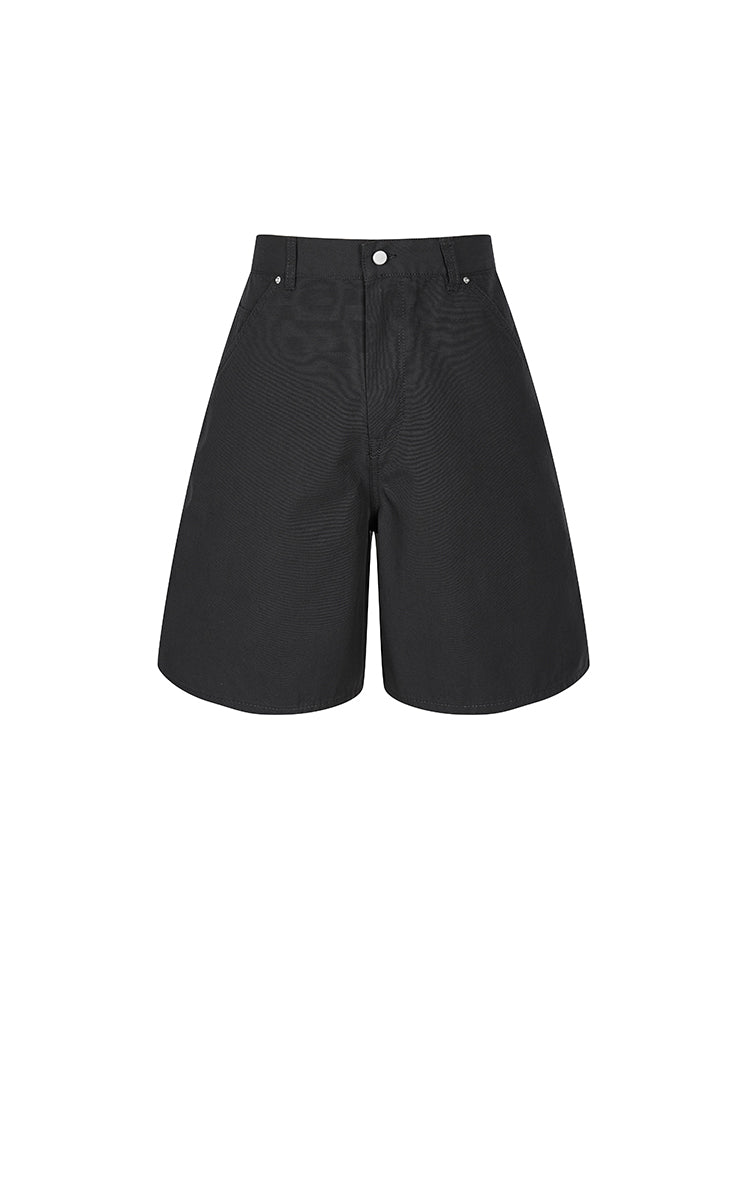 Shorts / JNBY Cotton Wide-Leg Bermuda Shorts Black-1