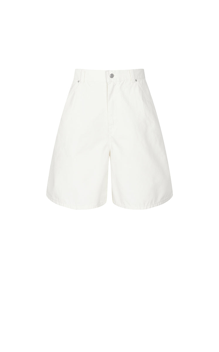 Shorts / JNBY Cotton Wide-Leg Bermuda Shorts Grey White-2