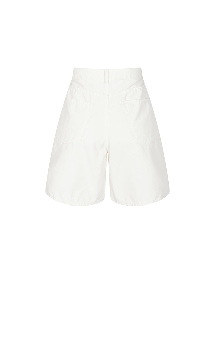 Shorts / JNBY Cotton Wide-Leg Bermuda Shorts Grey White-2