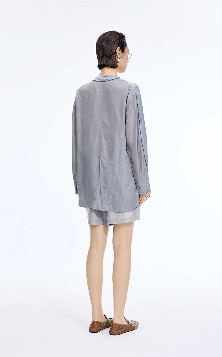Shorts / JNBY Cupro Wide-Leg Drawstring Shorts Grey-1