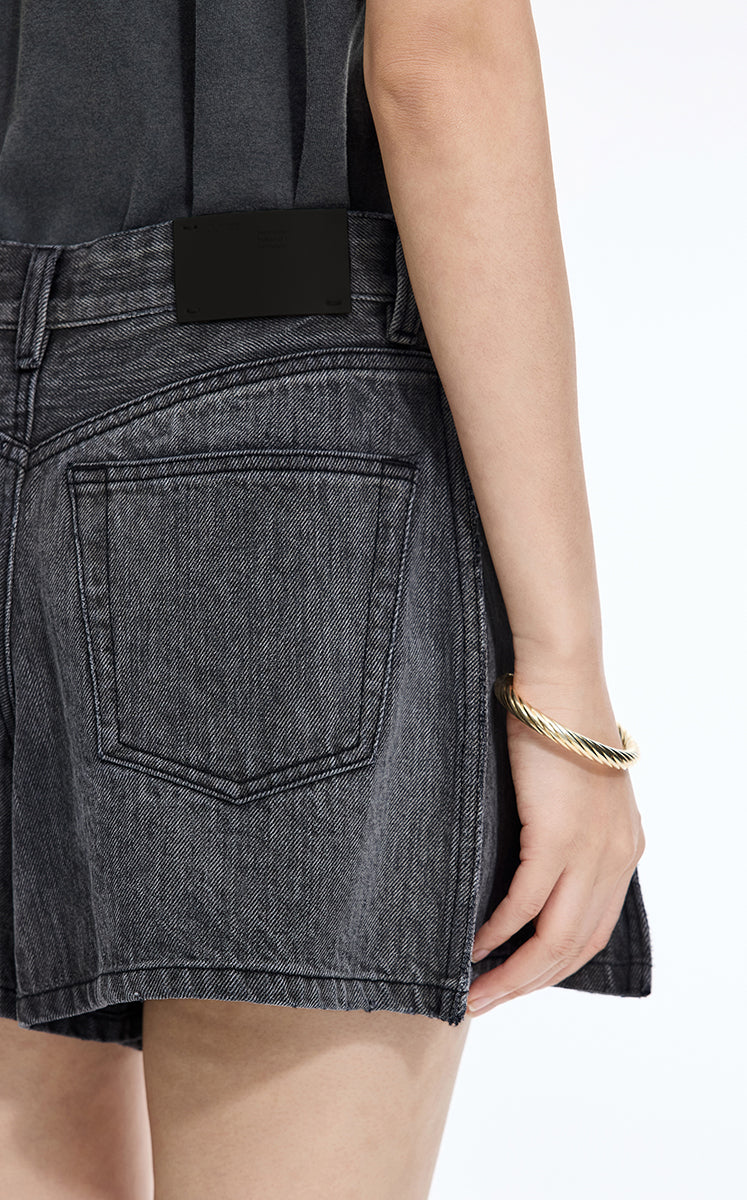 Shorts / JNBY Rolled-Hem Denim Shorts Dark Grey Denim-3