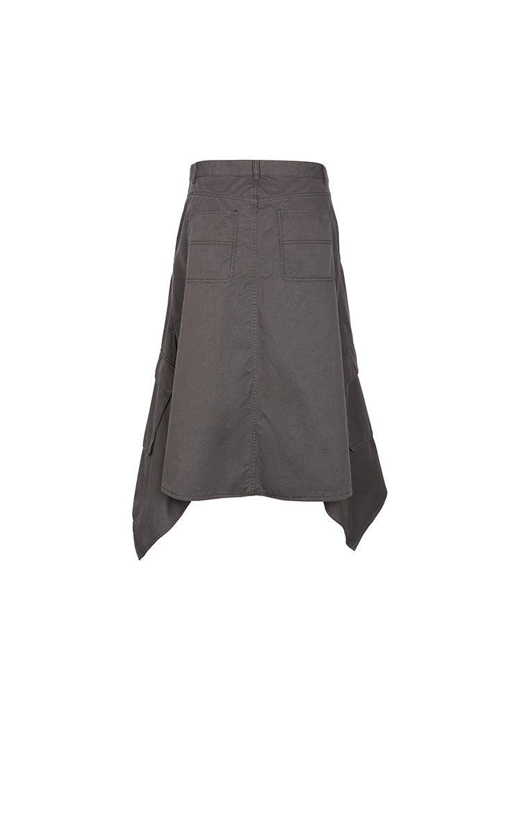Skirt / JNBY Asymmetric Cotton Mid-Length Skirt