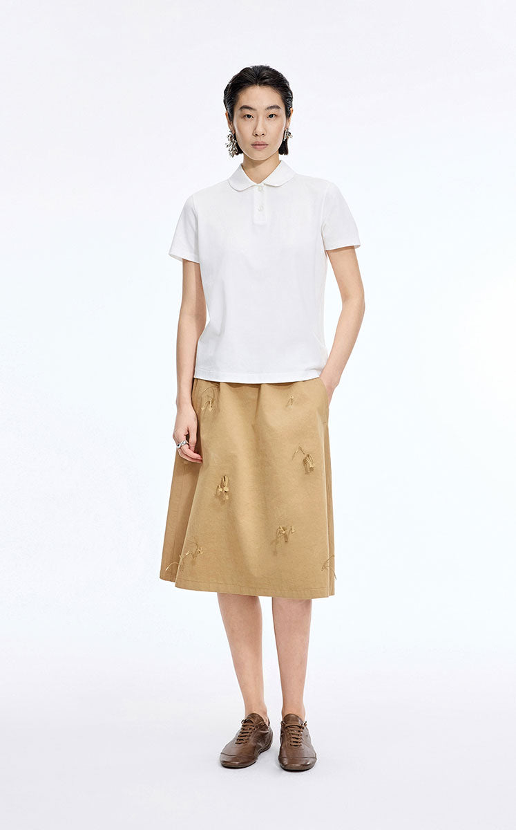 Skirt / JNBY Cotton A-Line Mid-Length Skirt