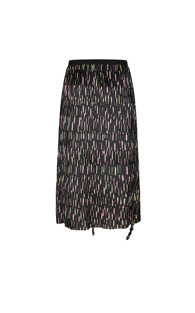 Skirt / JNBY Deformed Stripe Pleated Midi Skirt