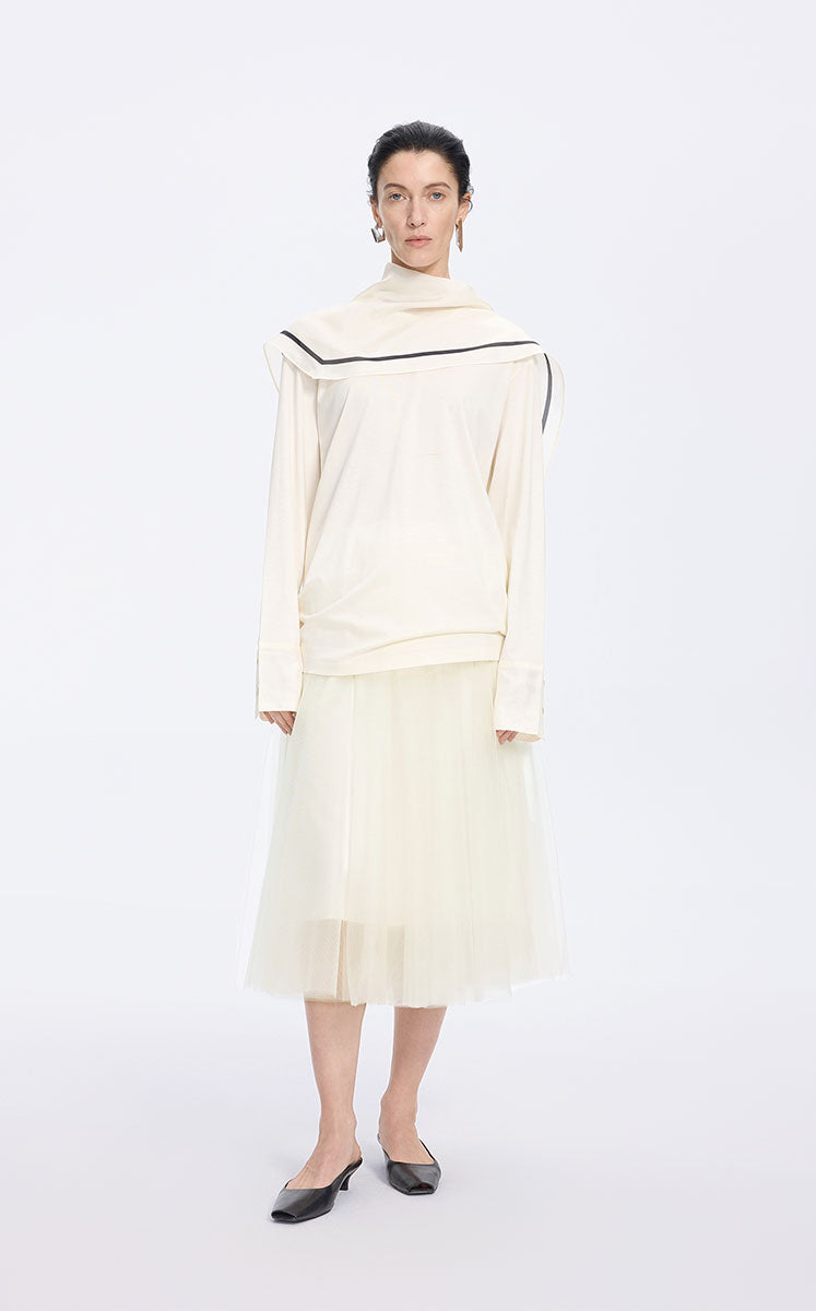 Skirt / JNBY Elegant Layered Midi Skirt