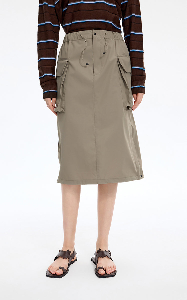 Skirt / JNBY H-Shaped Waterproof Drawstring Skirt Green Kahaki