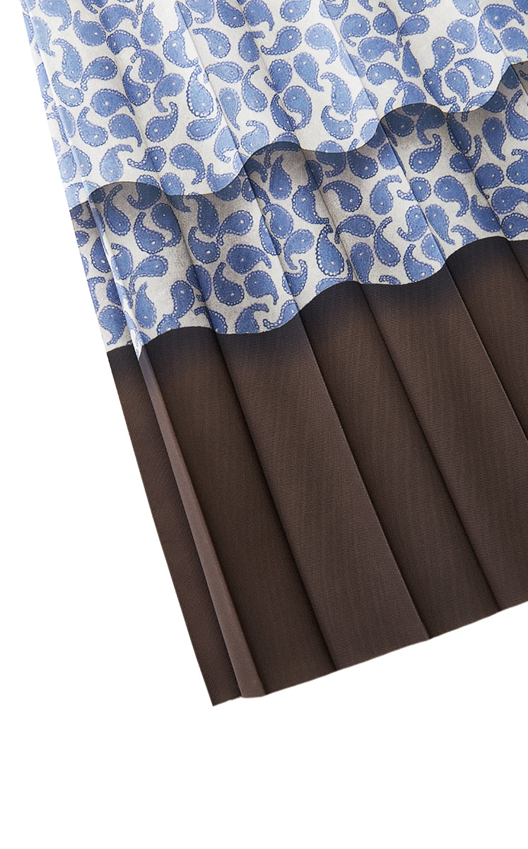 Skirt / JNBY Pleated A-Line Long Skirt with Wave Hem