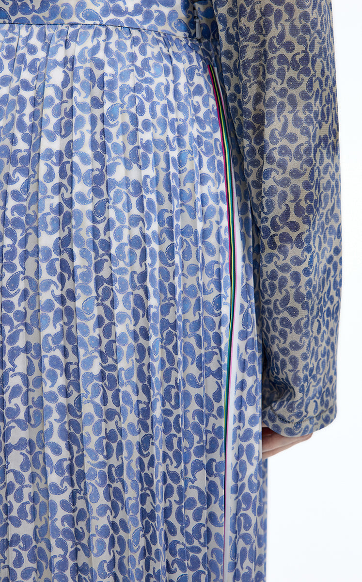 Skirt / JNBY Pleated A-Line Long Skirt with Wave Hem