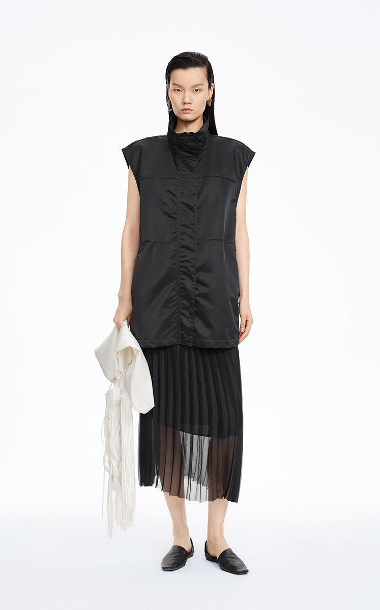 Skirt / JNBY Pleated Organza A-Line Maxi Skirt