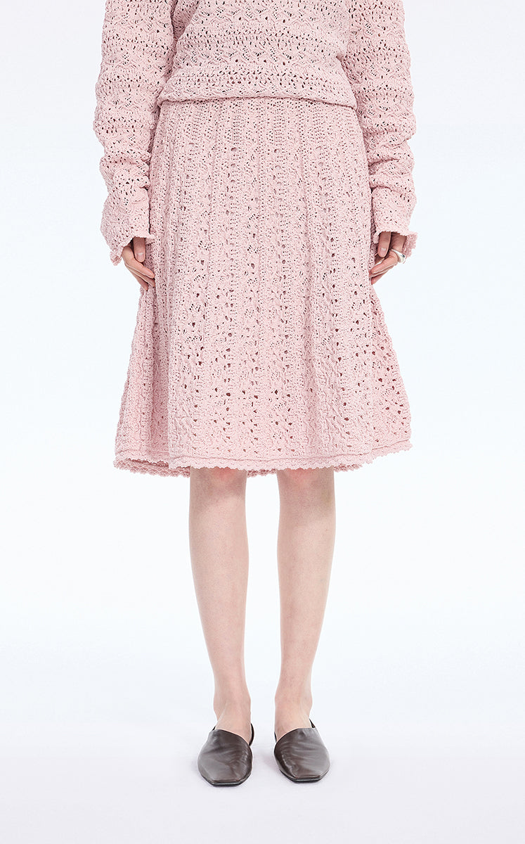 Skirt / JNBY Stretch A-Line Mid-Length Skirt Pink