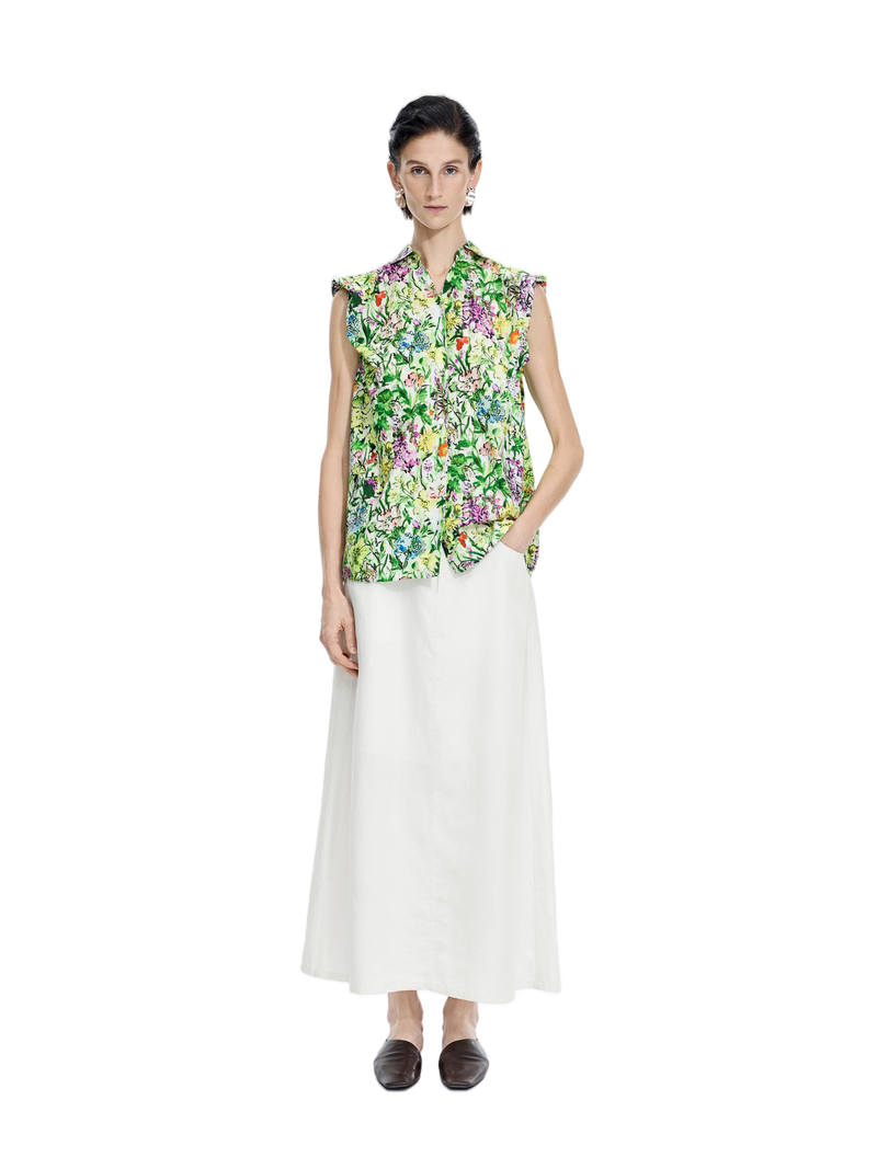 Skirt / JNBY Ramie A-Line Maxi Skirt