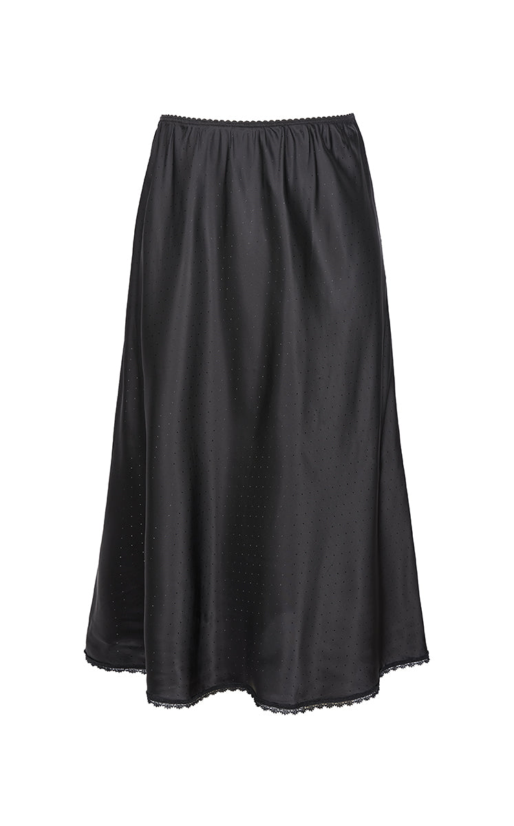 Skirt / JNBY Cupro Jacquard Midi Skirt Black Marl-2