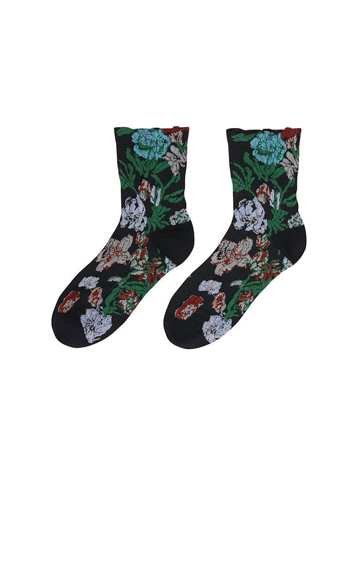 Socks / JNBY Floral Low-Cut Socks Black Marl M