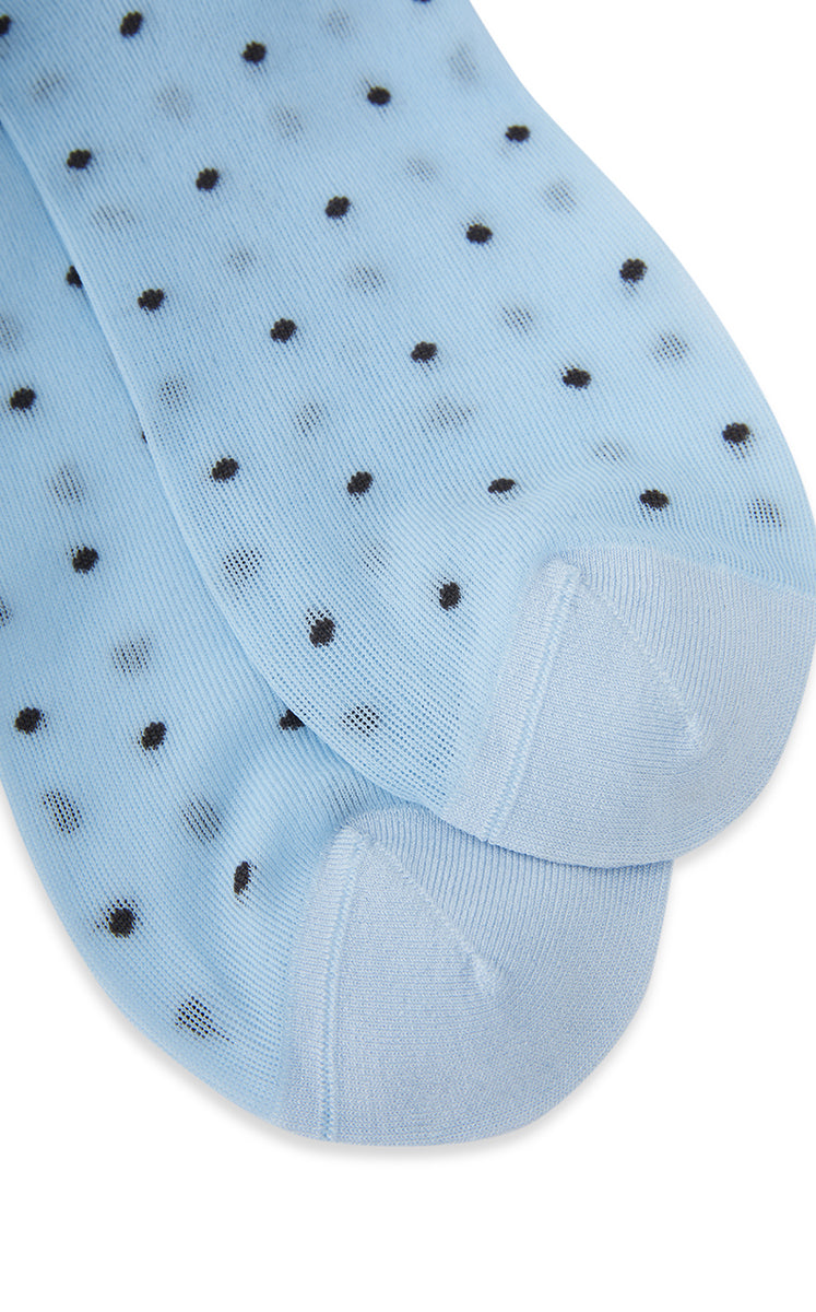 Socks / JNBY Polka Dot High-Crew Socks Blue Brown-2