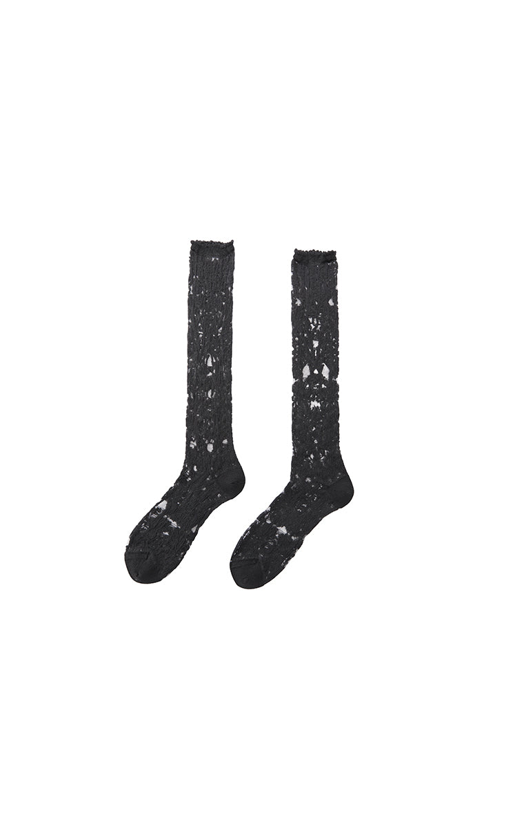 Socks / JNBY Textured High-Crew Socks Black-1