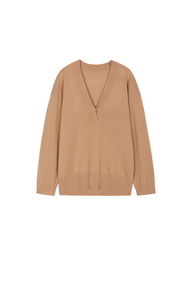 Sweater / JNBY Alpaca Wool Blend V-Neck Pullover